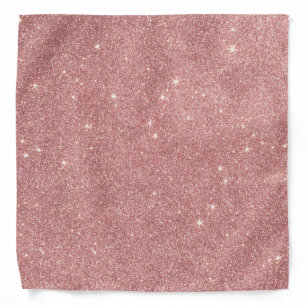 Girly Pink Rose Gold Chic Faux Glitter Pattern Bandana