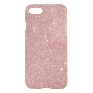 Girly Pink Rose Gold Chic Faux Glitter Pattern iPhone SE/8/7 Case