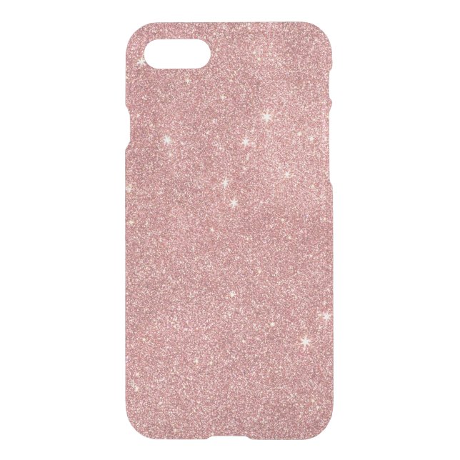 Girly Pink Rose Gold Chic Faux Glitter Pattern Uncommon iPhone Case (Back)