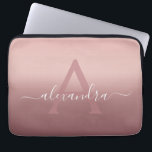 Girly Pink Rose Gold Mongram Ombre Gradient Laptop Sleeve<br><div class="desc">Girly Pink Rose Gold Mongram Ombre Gradient Elegant Monogram Laptop Computer Case. This monogrammed case can be customized to include your initial and first name.</div>