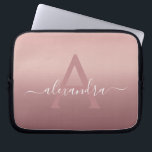 Girly Pink Rose Gold Mongram Ombre Gradient Laptop Sleeve<br><div class="desc">Girly Pink Rose Gold Mongram Ombre Gradient Elegant Monogram Laptop Computer Case. This monogrammed case can be customized to include your initial and first name.</div>