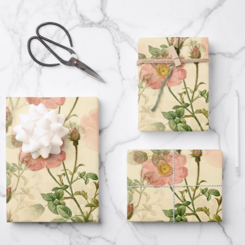 Girly Pink Rustic Stylish Floral Bouquets Wrapping Paper Sheets