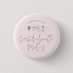 Girly pink script bachelorette party favor gift button<br><div class="desc">Girly pink script bachelorette party favor gift</div>