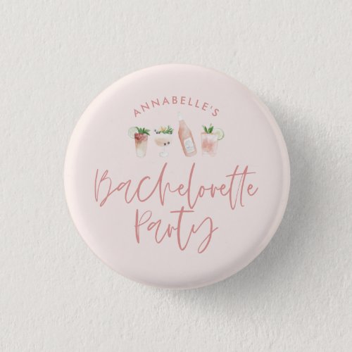 Girly pink script bachelorette party favor gift button