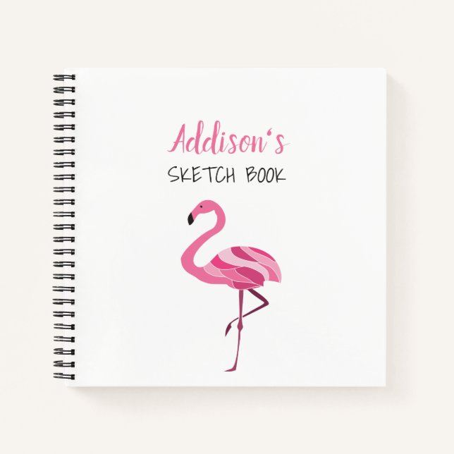 Girly Pink Sketchbook Notebook (Front)