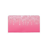 Girly Pink Sparkle Glitter Personalized Checkbook Cover (Back)
