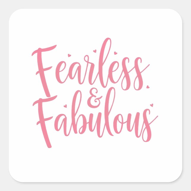 Girly Pink Sparkle Motivational Message Square Sticker (Front)