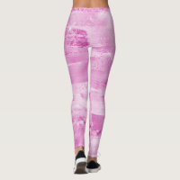 Chic Pink Leopard & Black Pink Glitter Stripes Leggings