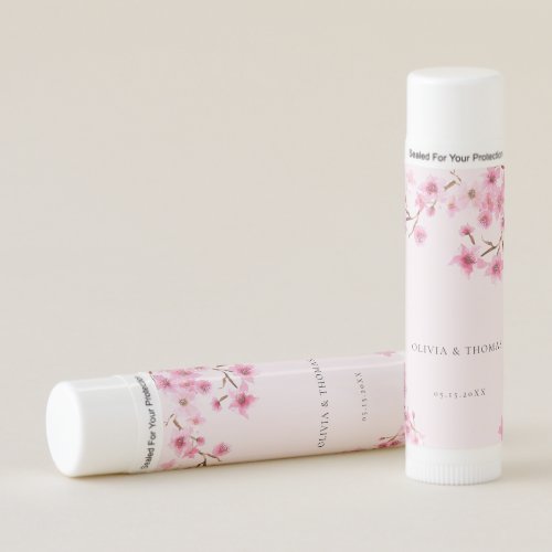 Girly Pink Spring Cherry Blossom Bridesmaid Gift Lip Balm