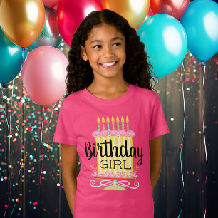 Girly Pink Sweet Whimsical Birthday T-Shirt