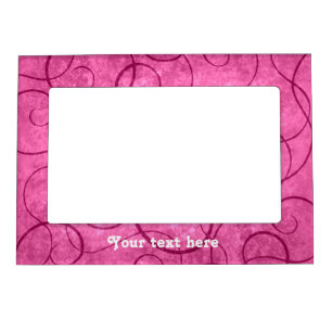 Girly pink swirly design magnetic photo frame