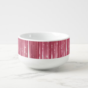 Girly Pink Tinsel Stripes Soup Mug