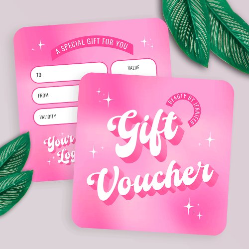 Girly Pink Trendy Retro Nails Beauty Spa Gift Card