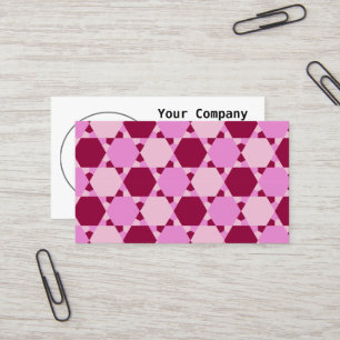 Girly Pink Triangle Optical Illusion Pattern Business Card