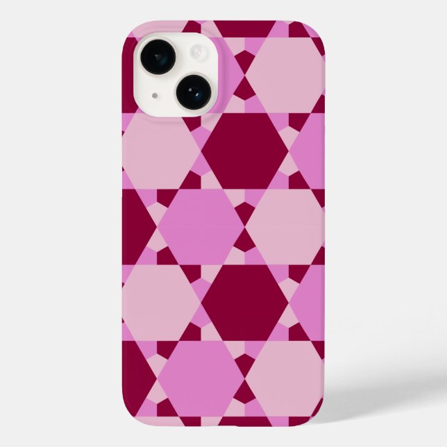 Girly Pink Triangle Optical Illusion Pattern Case-Mate iPhone Case (Back)