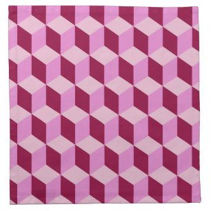 Girly Pink Tumbling Blocks Seamless Pattern Cloth Napkin