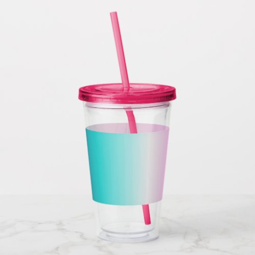 girly pink turquoise teal aqua ombre mermaid acrylic tumbler