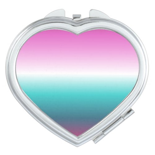 girly pink turquoise teal aqua ombre mermaid compact mirror
