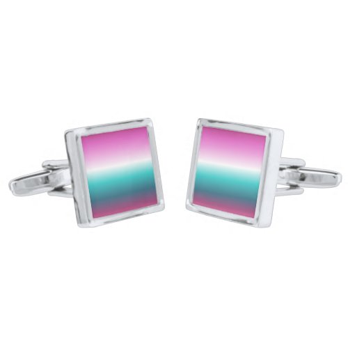 girly pink turquoise teal aqua ombre mermaid cufflinks