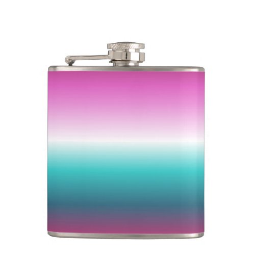 girly pink turquoise teal aqua ombre mermaid flask