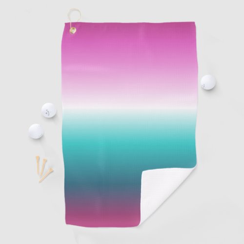 girly pink turquoise teal aqua ombre mermaid golf towel