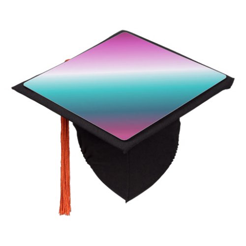 girly pink turquoise teal aqua ombre mermaid graduation cap topper