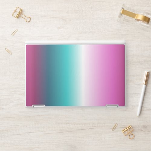 girly pink turquoise teal aqua ombre mermaid HP laptop skin