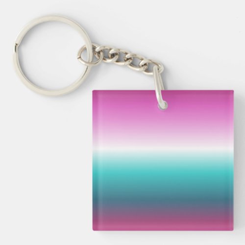 girly pink turquoise teal aqua ombre mermaid keychain