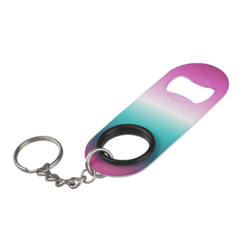 girly pink turquoise teal aqua ombre mermaid keychain bottle opener