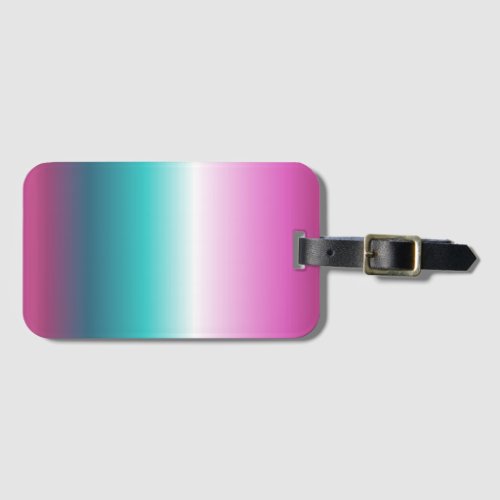 girly pink turquoise teal aqua ombre mermaid luggage tag