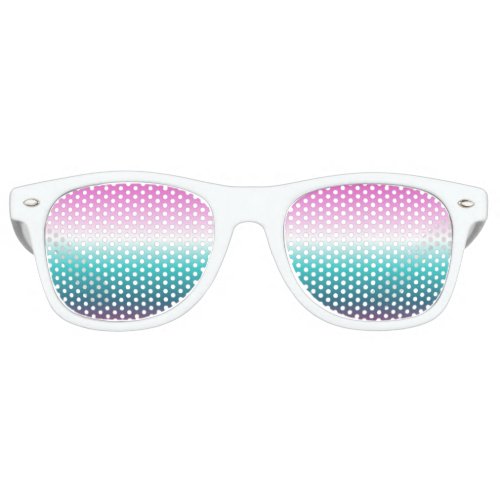 girly pink turquoise teal aqua ombre mermaid retro sunglasses