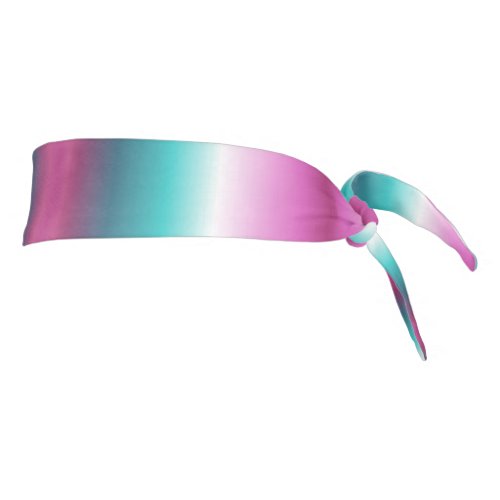 girly pink turquoise teal aqua ombre mermaid tie headband