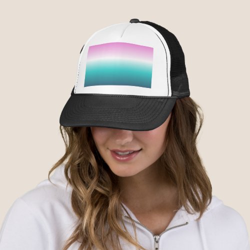 girly pink turquoise teal aqua ombre mermaid trucker hat