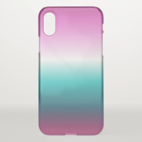 girly pink turquoise teal aqua ombre mermaid iPhone XS case