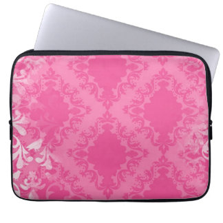 GIRLY PINK VINTAGE DAMASK LAPTOP SLEEVE