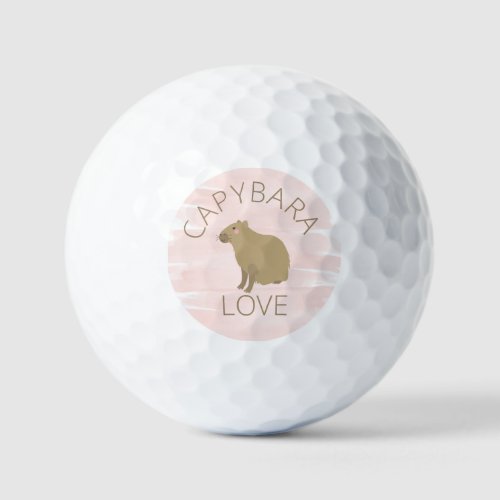  Girly Pink Watercolor Capybara Kawaii Golf Balls