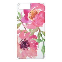Girly Pink Watercolor Floral Pattern