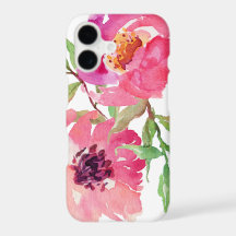 Girly Pink Watercolor Floral Pattern