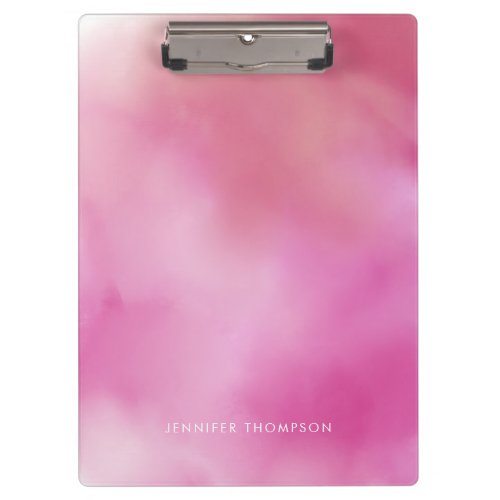 Girly Pink Watercolor Ombre Clipboard