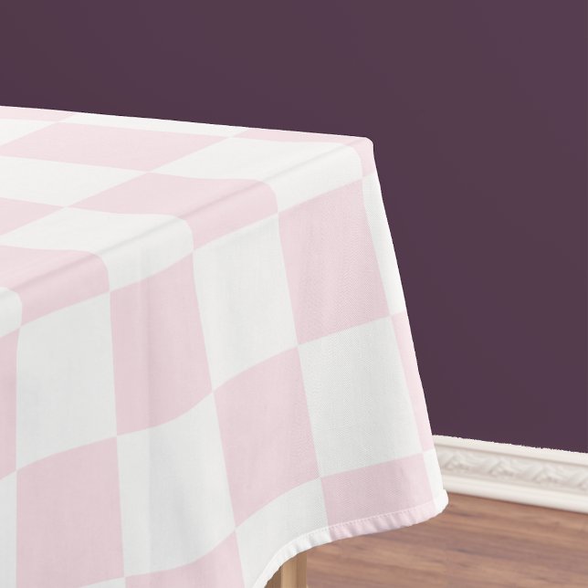 Girly Pink White Checkered Pattern Dining Table Tablecloth (Girly Pink White Checkered Pattern Dining Table Tablecloth)