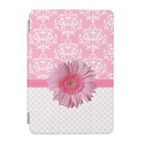 Girly Pink  White Damask  iPad Mini Cover