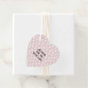 Girly Pink White Hearts Favor Tags