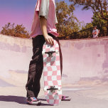 Girly Pink White Retro Checker Pattern Skateboard<br><div class="desc">Another girly skateboard by JessicaAmber. This fun skateboard features a pastel pink and white checkerboard design. The pattern has a wavy distortion to it, giving a fun and youthful vibe. A great gift for your teen daughter. ••• For more Y2K gear, visit my store Zazzle.com/JessicaAmberArtist ✨ For custom orders, message...</div>
