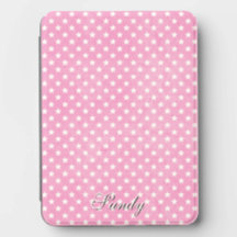 Girly pink &white stars monogram name
