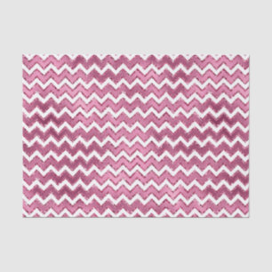 Girly Pink White Zigzag Stripes Tissue Paper