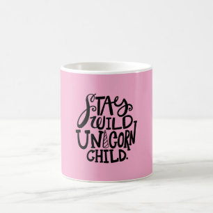 Girly Pink Wild Unicorn Coffee Mug