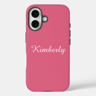 Girly Pink with Name  iPhone 16 Case