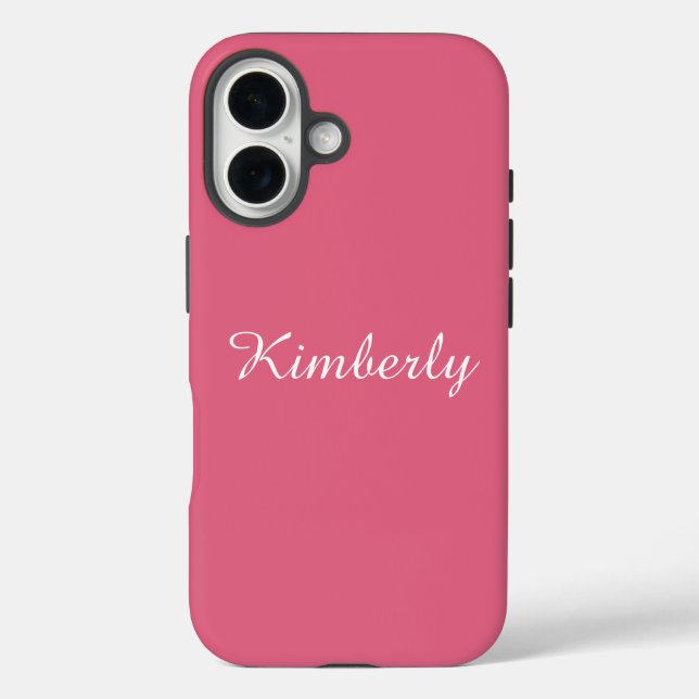Girly Pink with Name  Case-Mate iPhone Case (Back)