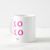 Girly Pink Xoxo Personalized Valentine's Coffee Mug (Front Left)