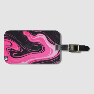 Girly Pinky Marble Luggage Tag